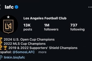 洛杉矶FC俱乐部ins粉丝突破100万，孙兴慜传闻出现以来涨粉超3万