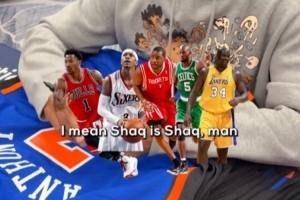 甜瓜的历史首发五人组：罗斯、艾弗森、麦迪、加内特、奥尼尔