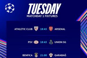 新赛季欧冠来了🔥枪手早场战毕巴 皇马迎马赛 热刺尤文多特出战