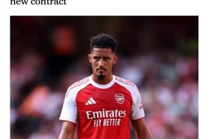留住后防大将！DO独家：萨利巴已经与阿森纳就新合同达协议