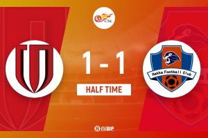 半场-蓉城暂1-1梅州 杨明洋破门罗德里格扳平德尔加多屡失良机