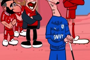 太搞了！外网动画恶搞：利物浦球员欢庆努涅斯去新月！